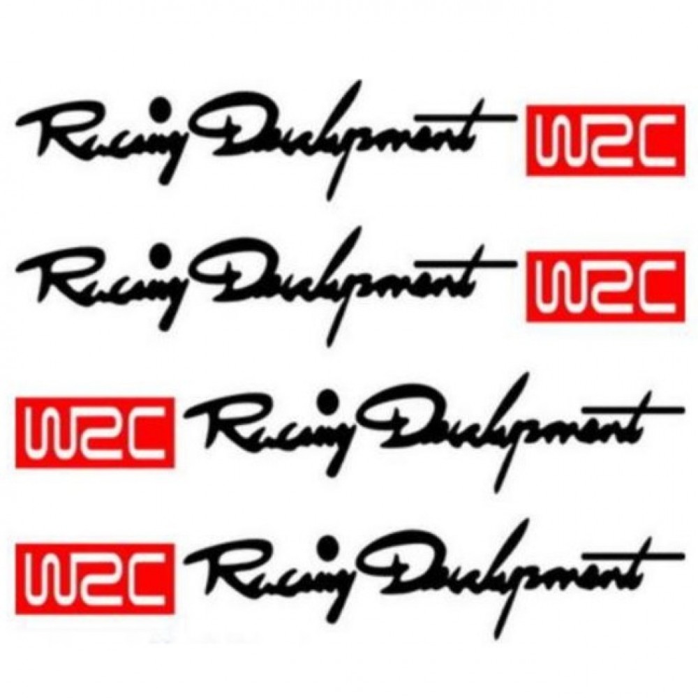 4pcs/set WRC Racing Door Handle Stickers - Black
