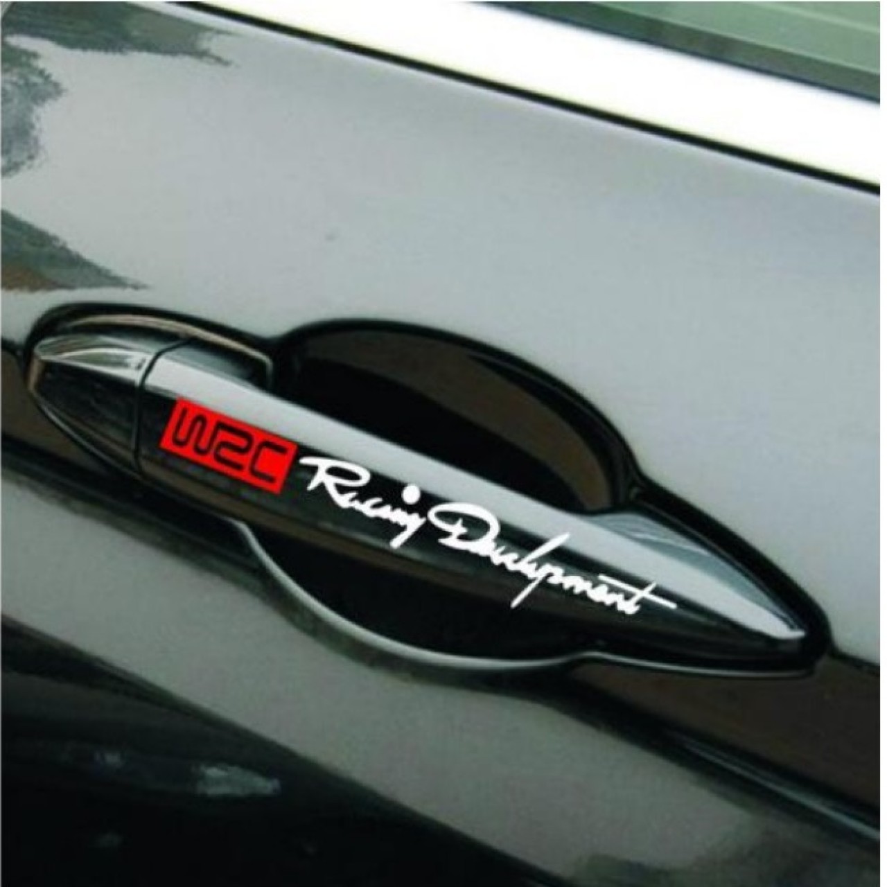 4pcs/set WRC Racing Door Handle Stickers - White
