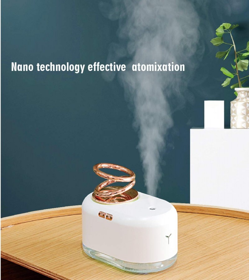 Air Humidifier Double Ring Humidifier Essential Oil Cool Mist Humidifiers with 7 Color Night Light