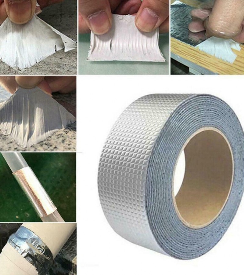 Aluminum Foil Super Fix Adhesive Butyl Strong Waterproof Tape Size 50mm x 1.5 Meter