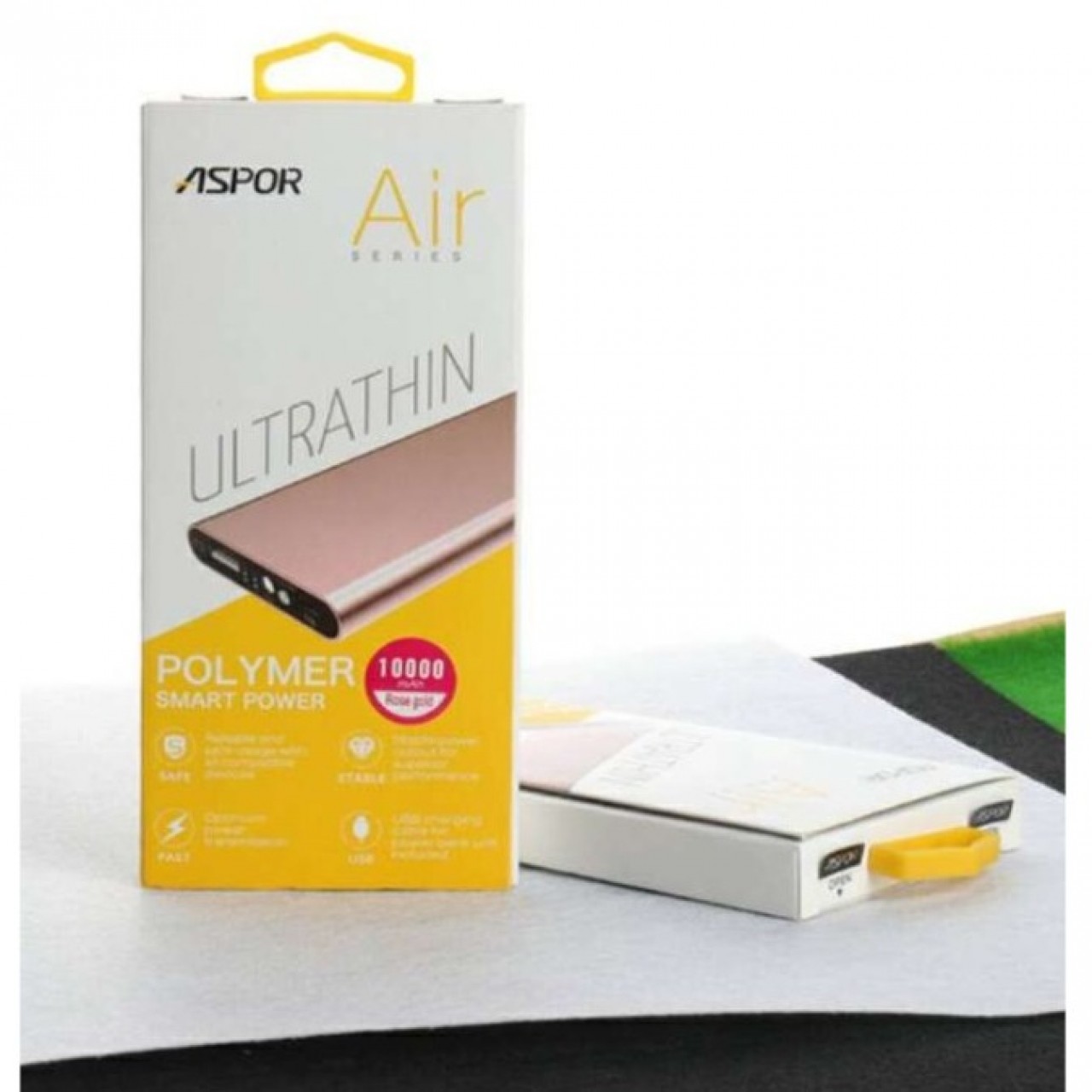 Aspor Air Series Ultrathin 10000mAh Power Bank A383 - Silver