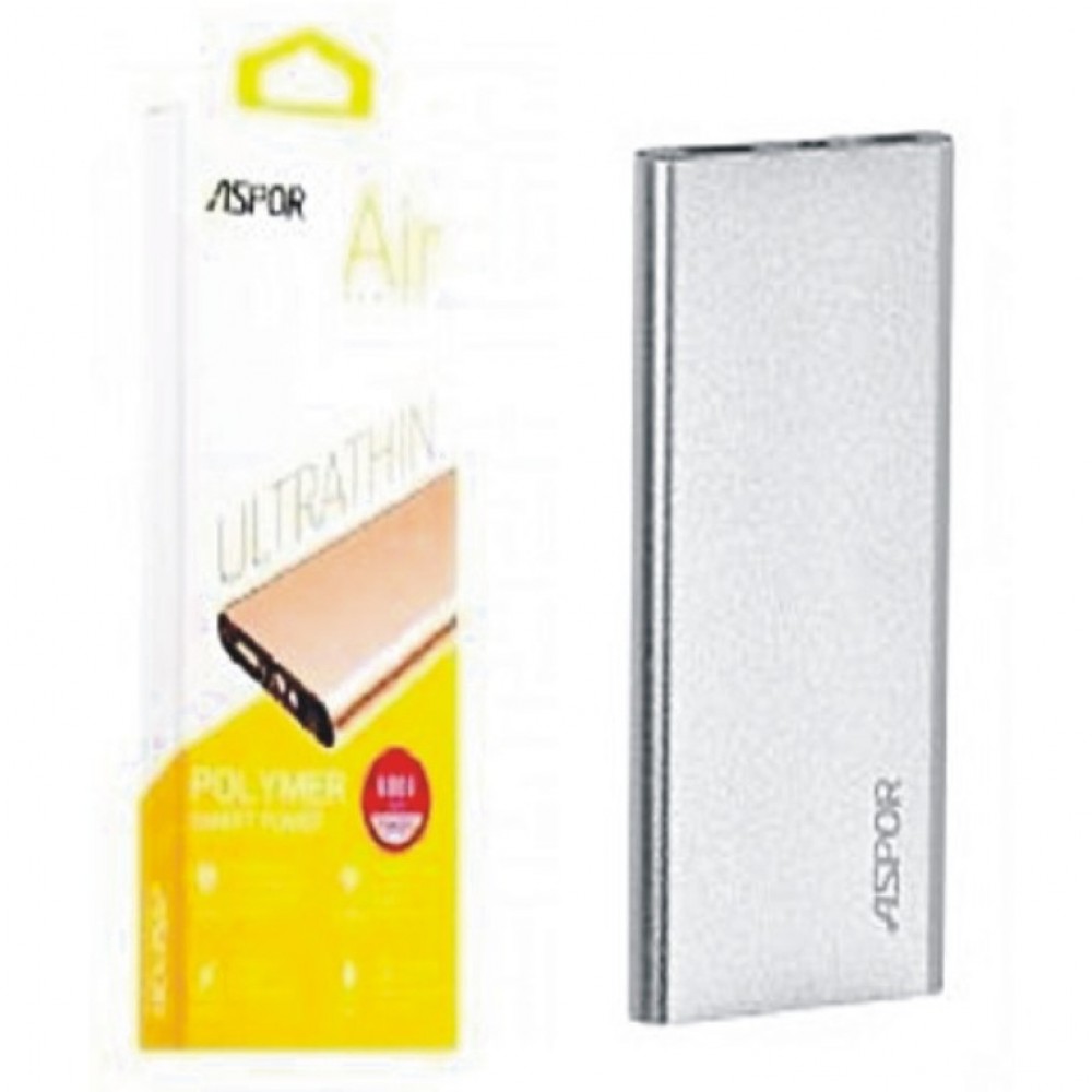 Aspor Air Series Ultrathin 10000mAh Power Bank A383 - Silver