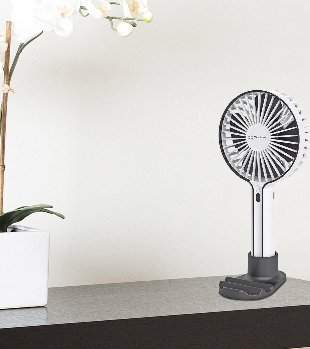 Audionic Airwave USB Rechargeable fan - With Base Mobile Stand