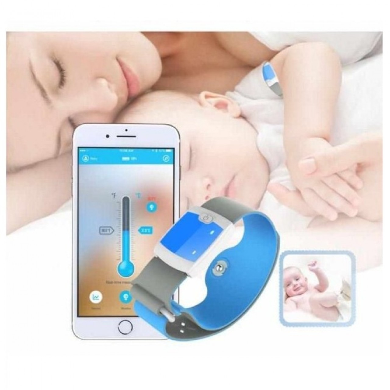 Bluetooth 4.0 Remote Children Wearable Electronic Thermometer