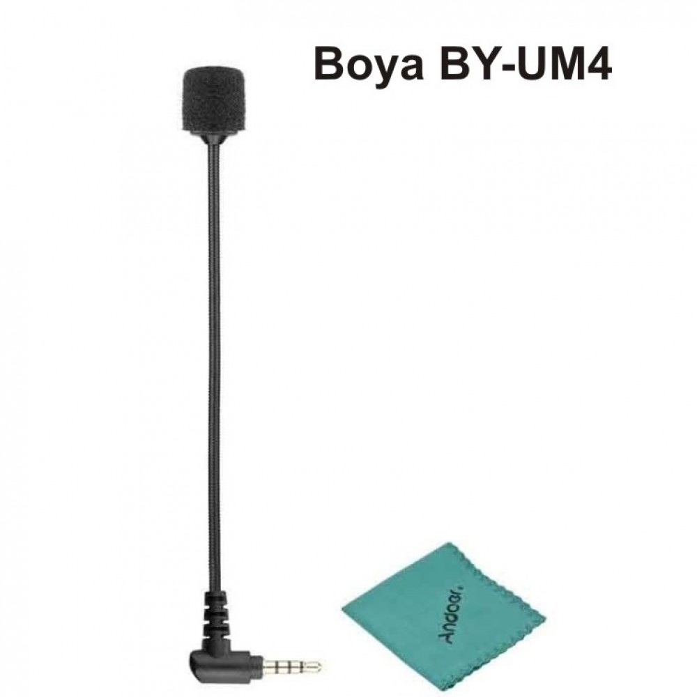 Boya BY-UM4 Gooseneck Omnidirectional Condenser Microphone 3.5mm TRRS Connector - Black