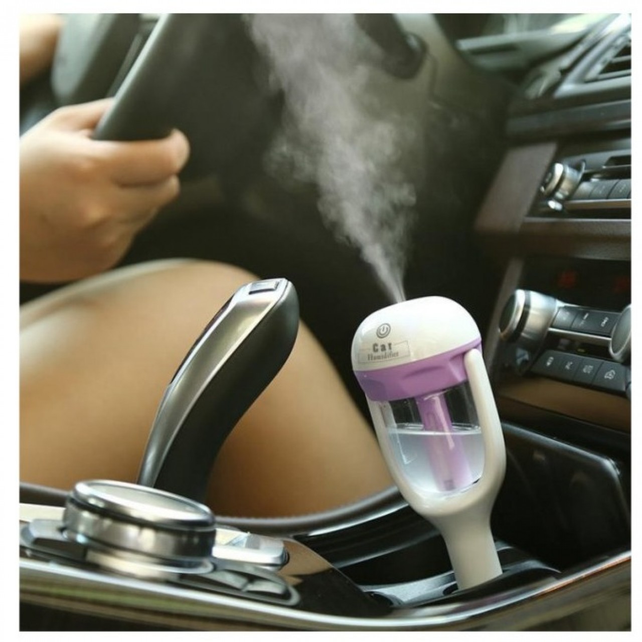 Car Air Purifier Humidifier Aroma Oil Diffuser Cigarette Lighter Air Cleaner