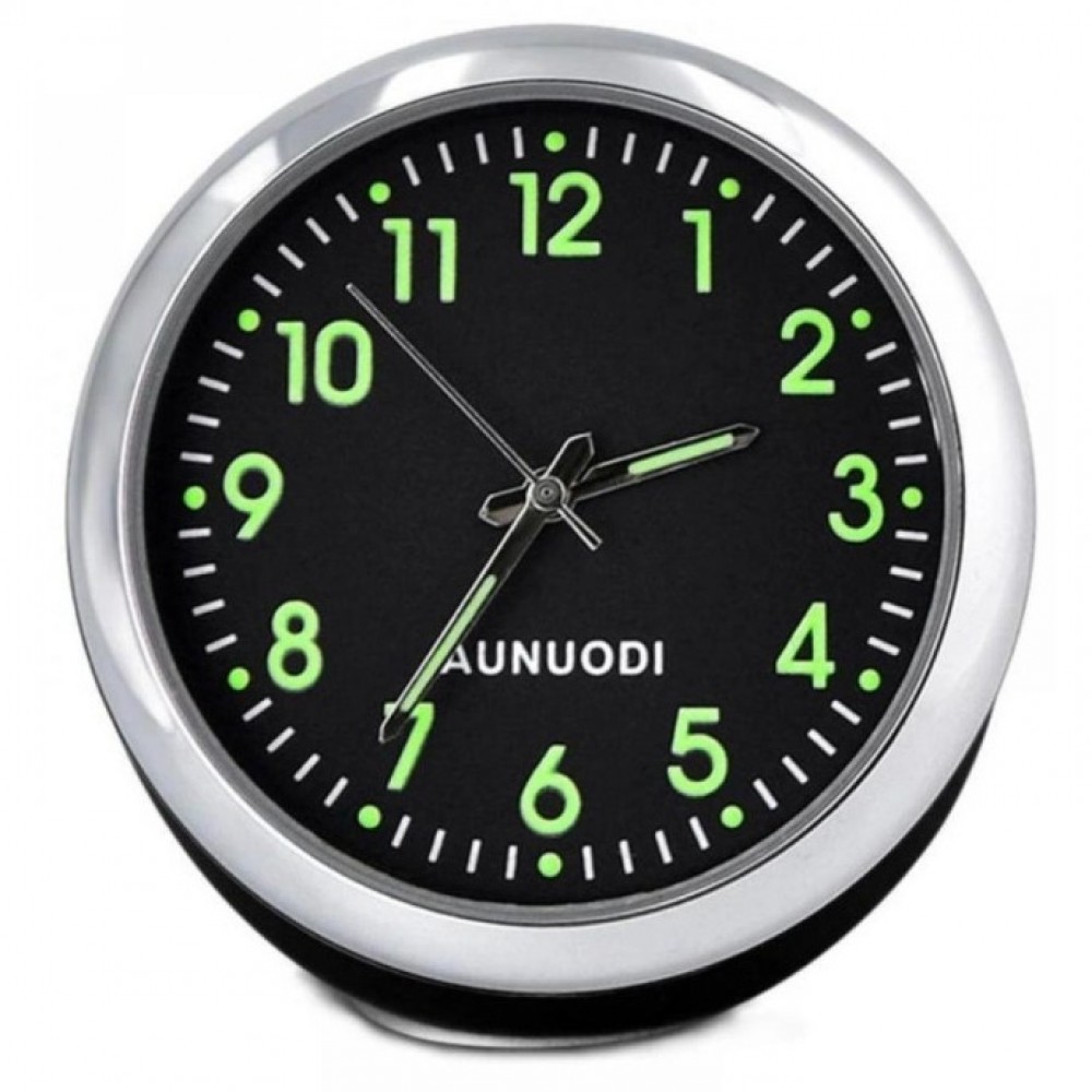 Car Mini Clock Luminous Quartz Clock Styling Watch Clock - Black