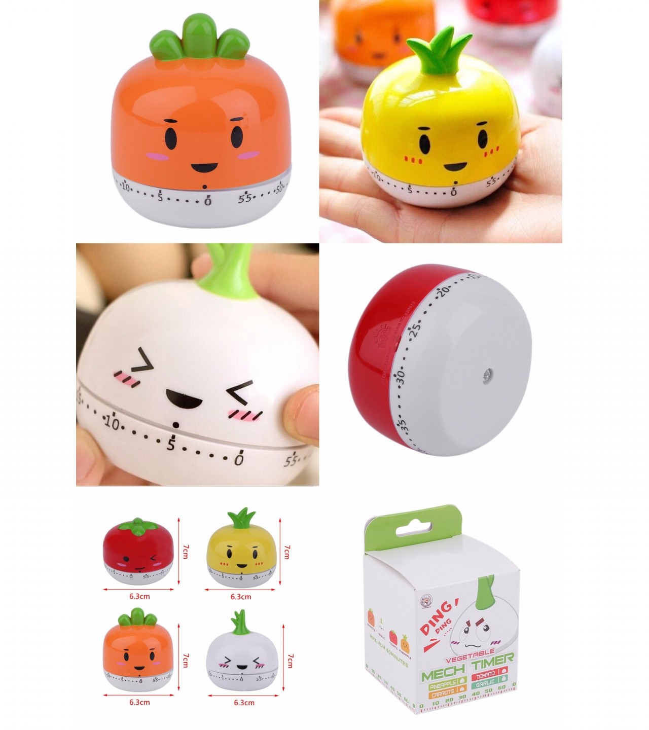 Cute Fruit Vegetable Style Cartoon Kitchen Timer Cooking Tools Kitchen Accessories