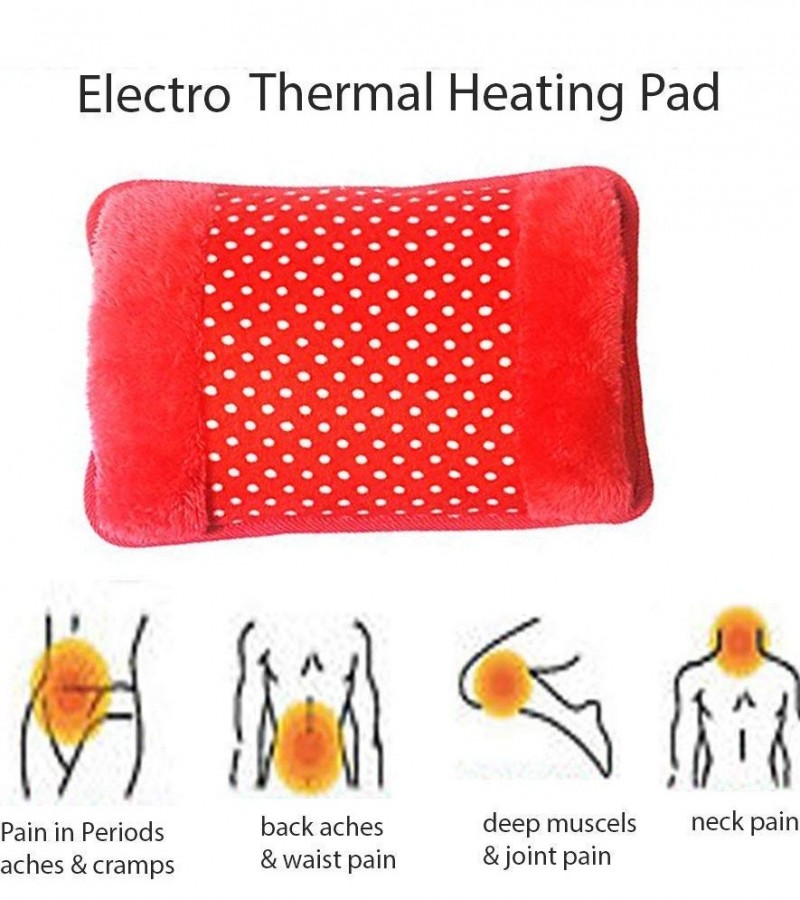 Electric Hot Water Velvet Bottle Heat Pad For Pain Relief - Multicolour