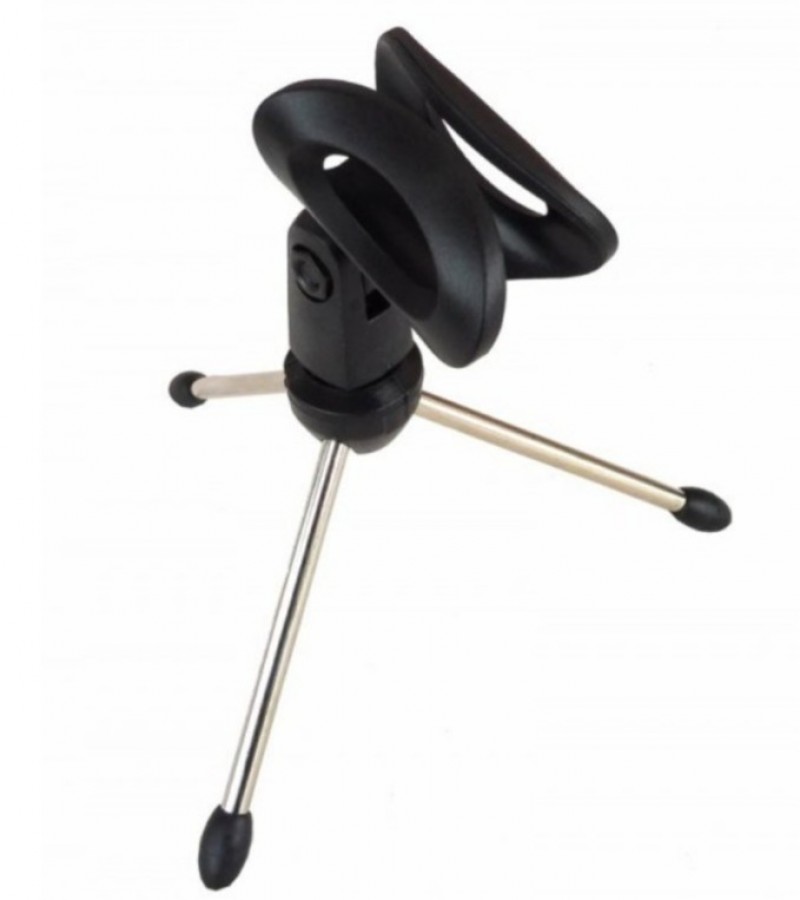 F1 Metal Tripod Desktop Desk Mic Microphone Clip Holder Stand