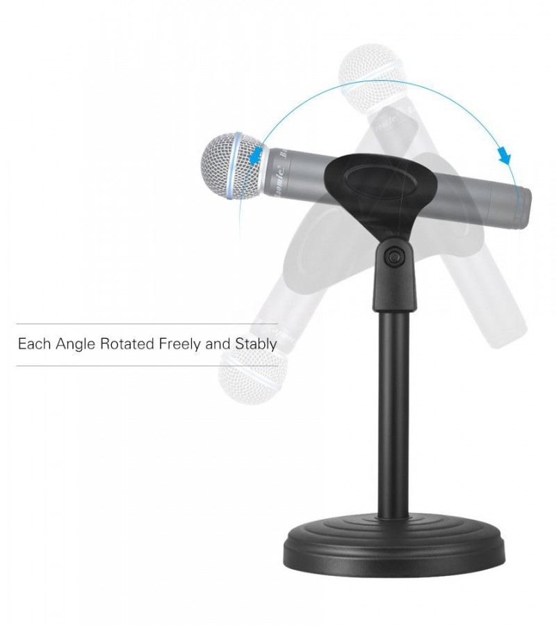 F3 Adjustable Metal Tripod Desktop Desk Mic Microphone Clip Holder Stand (Mic Not Include)