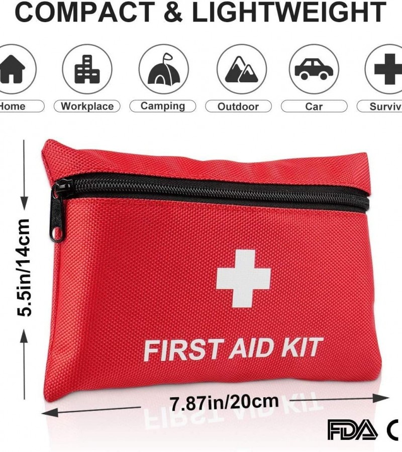 First Aid Kit Pouch, 13 Pieces Compact Waterproof Mini Emergency Bag