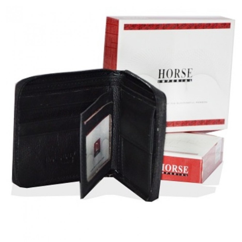 Genuine Leather Travel Wallet With Zip Around With High Quality Horse Brand
