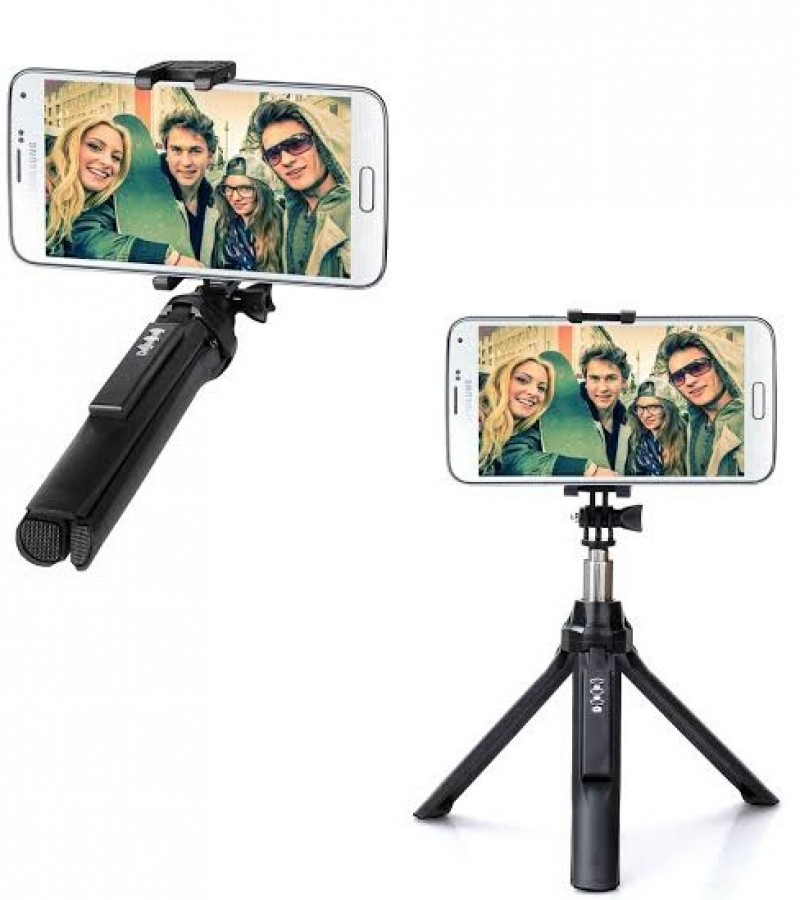 Gepro Selfie Stick Plus Mobile Tripod Stand With Bluetooth Remote - Black