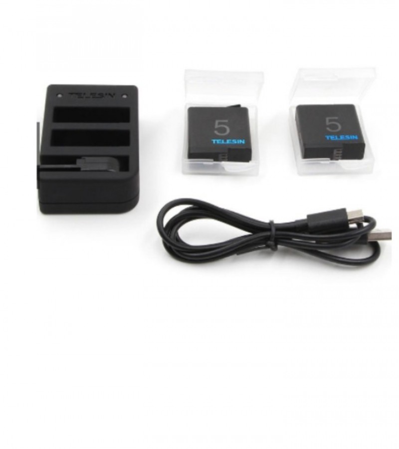 GoPro Hero 4 AHBT-401 TELESIN Dual Slots Multi Function 2pcs Battery and Charger With Batter Cases