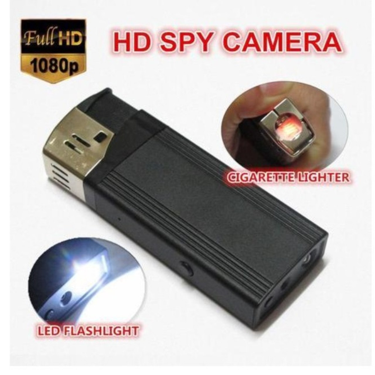 HD 1080P lighter Hidden spy camera with flashlight lighter