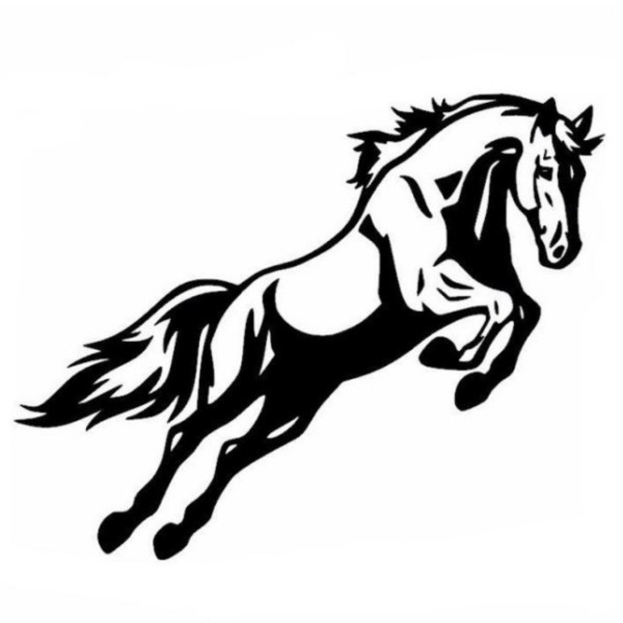 Horse Jumping Car Sticker - Black