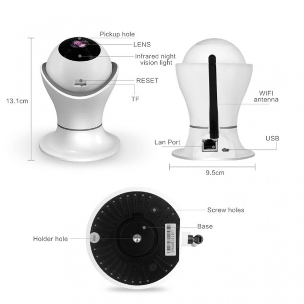IP Wirless 3D Navigation IPC360 Panoramic Camera 1080P
