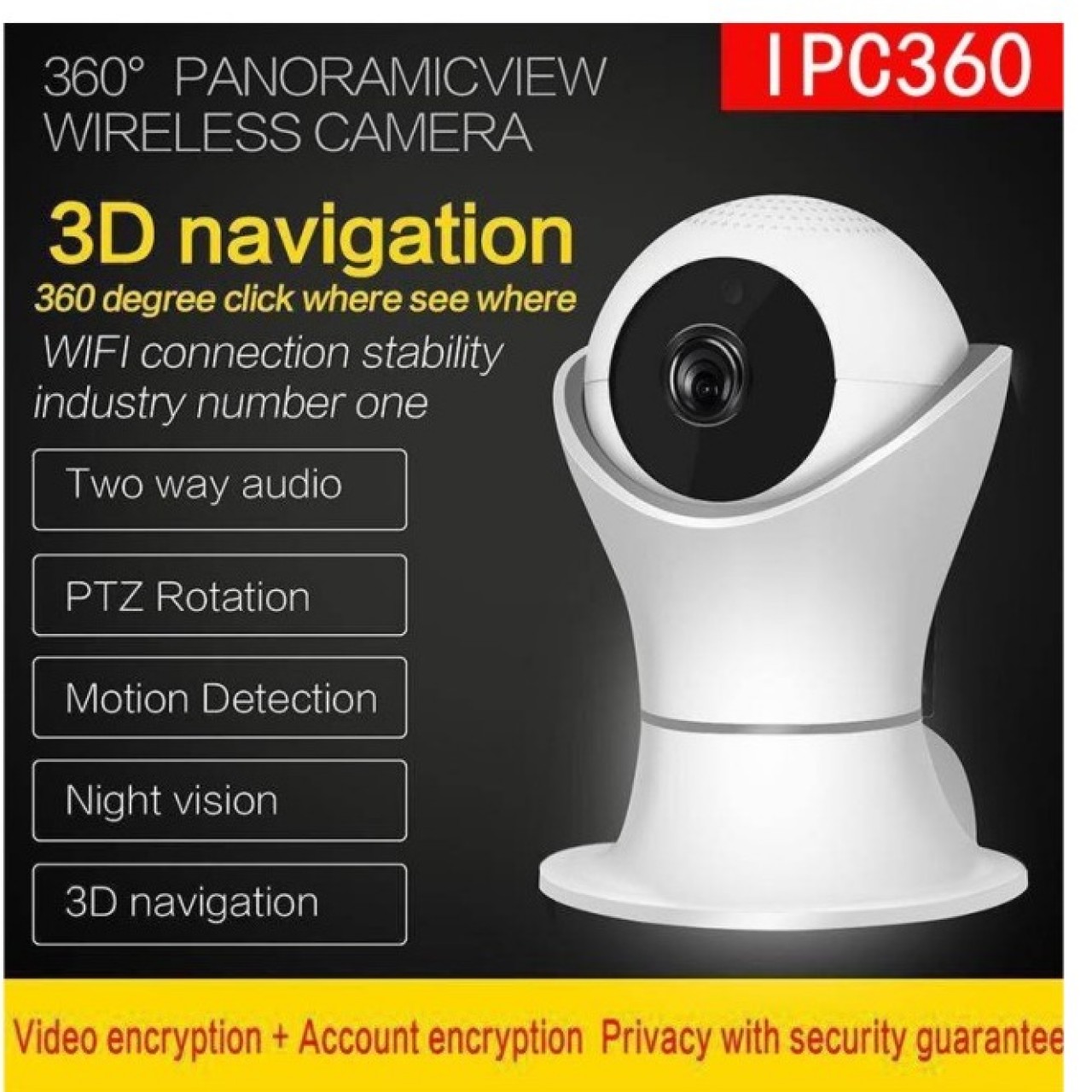 IP Wirless 3D Navigation IPC360 Panoramic Camera 1080P