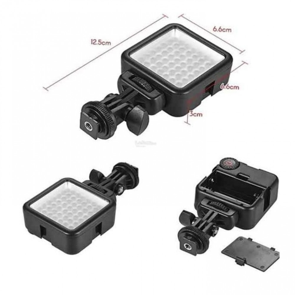 LED Video Light W49S Mini 6000K With Rotatable Mount Adapter