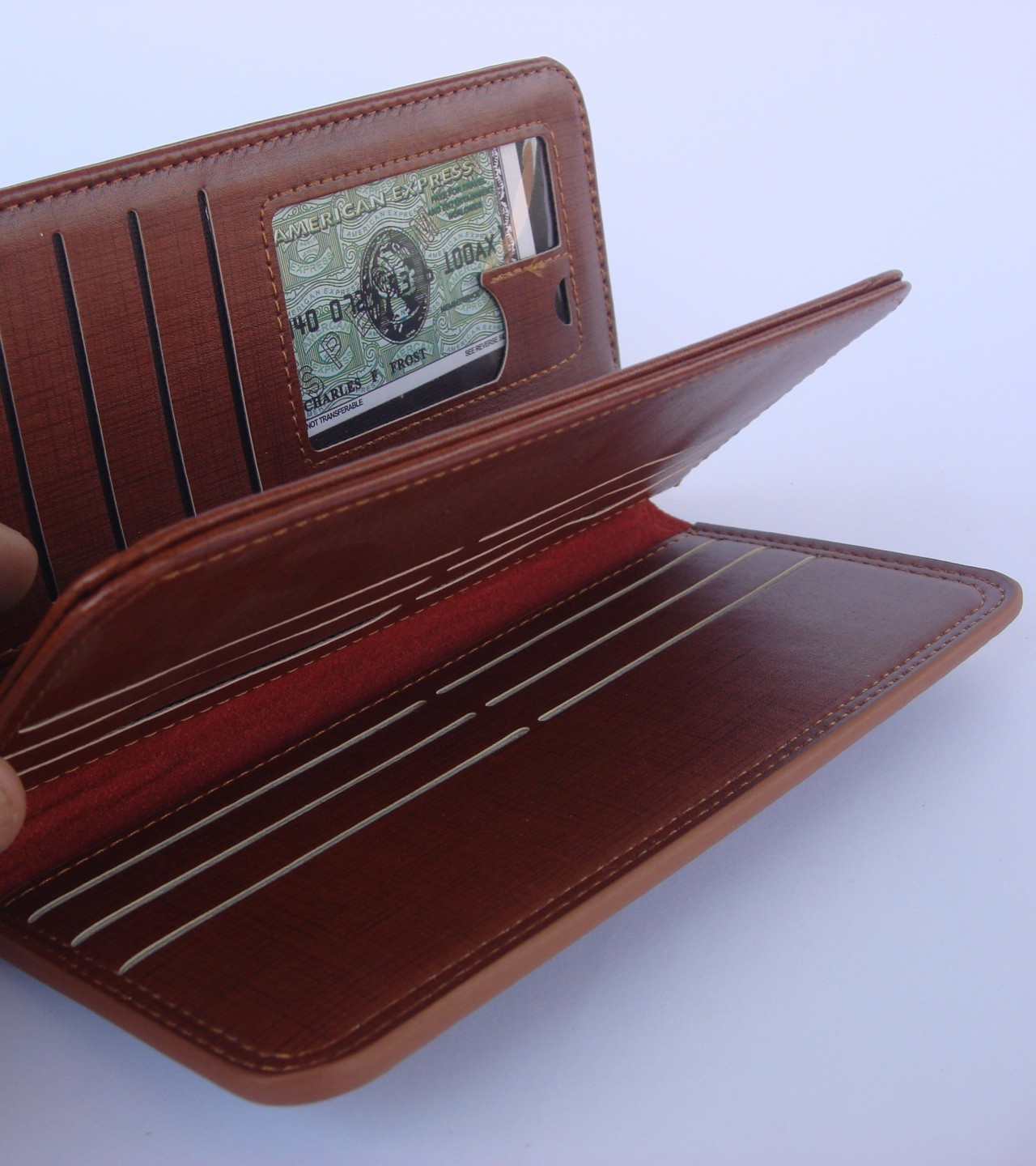 Long wallet for men decent shaped  Men's Thin material-Light Brown