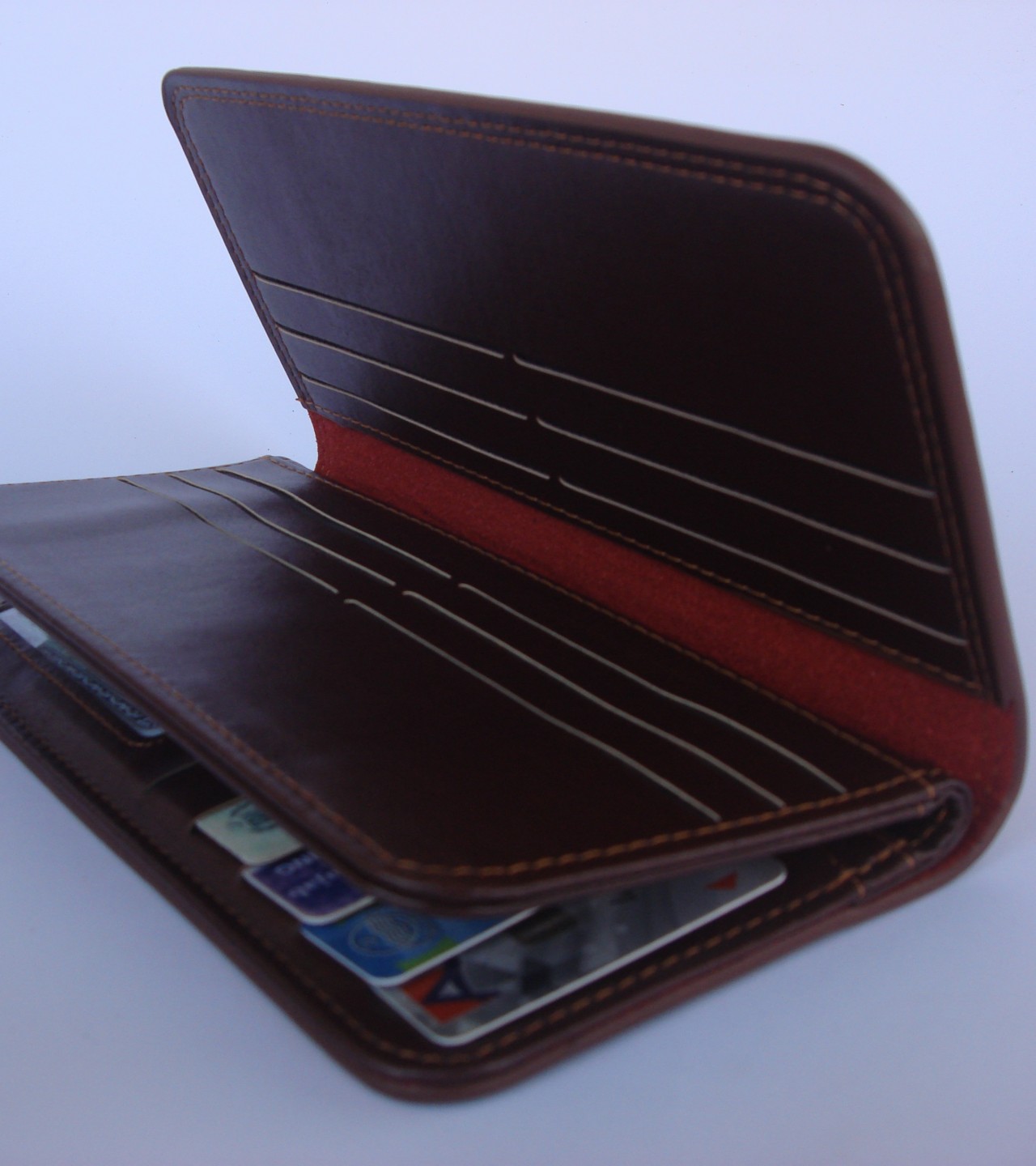 Long wallet for men very decent shaped Purse Bag Business Men's Thin genuine material - Dark Brown