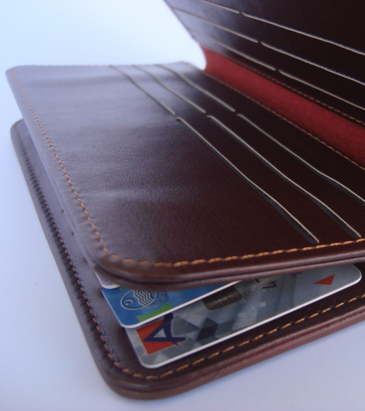 Long wallet for men very decent shaped Purse Bag Business Men's Thin genuine material - Dark Brown