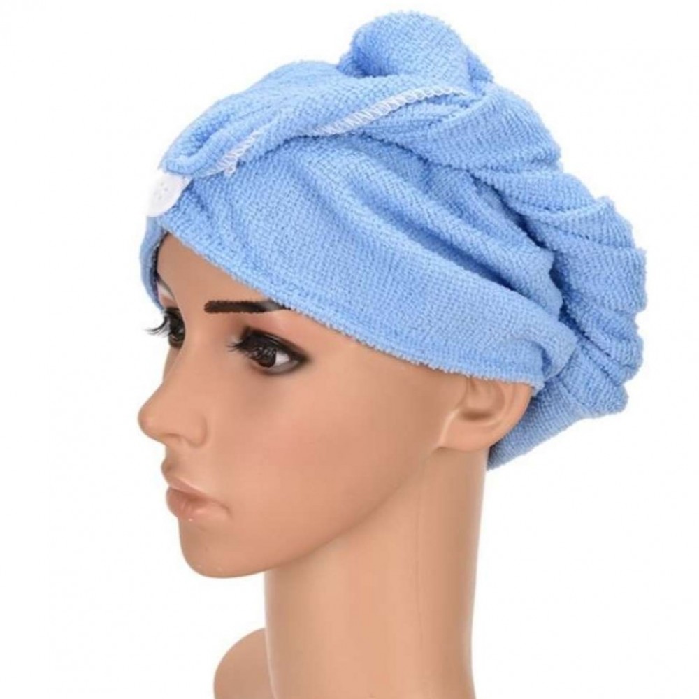 Microfiber Hair Drying Cap - Blue