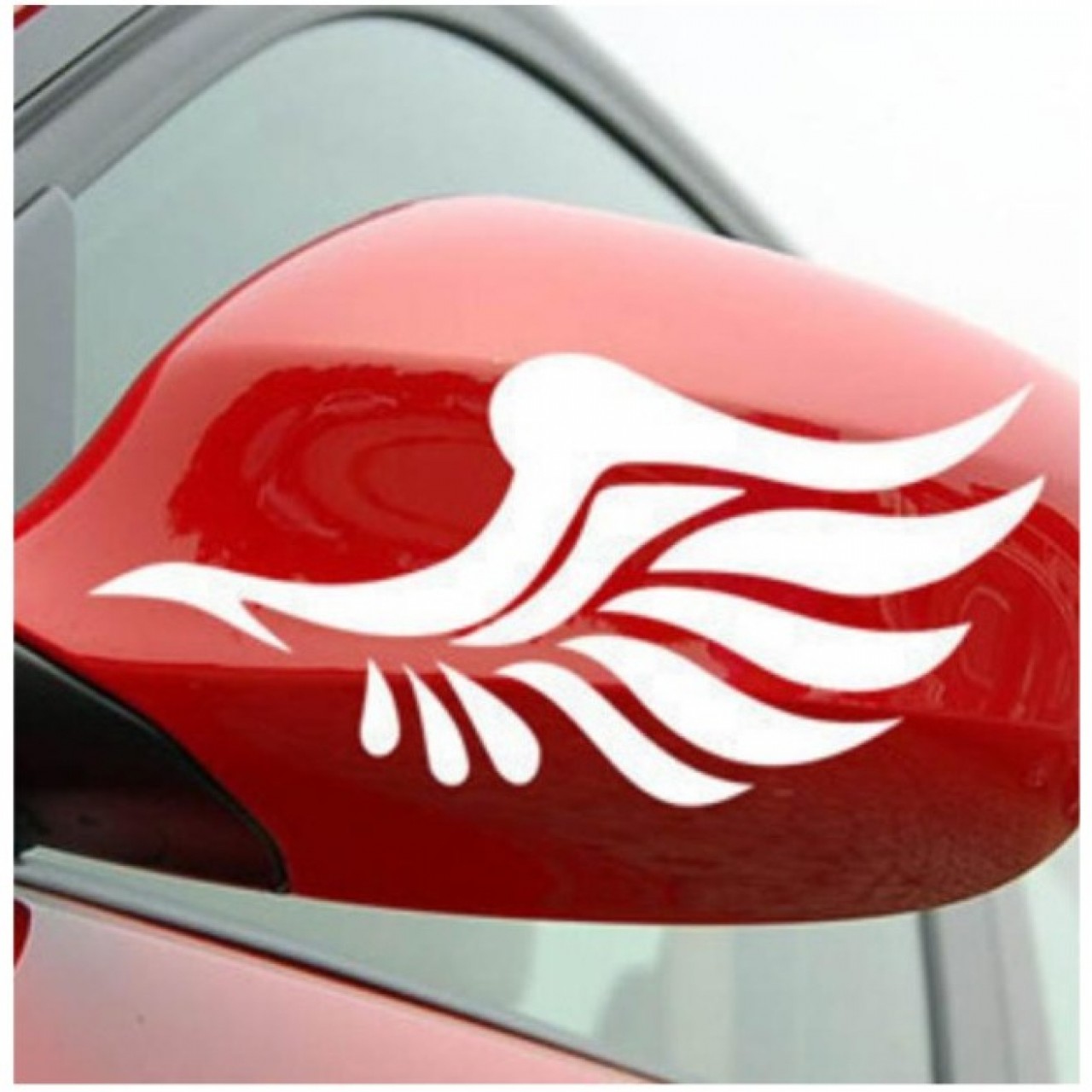 Mirror Pair of Wings Car Styling Stickers - White