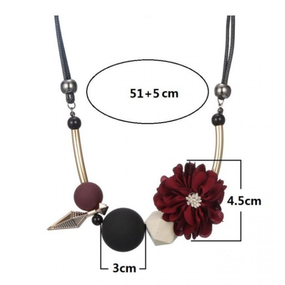 Necklace Statement Flower Necklaces & Pendants Wood Beads Necklace