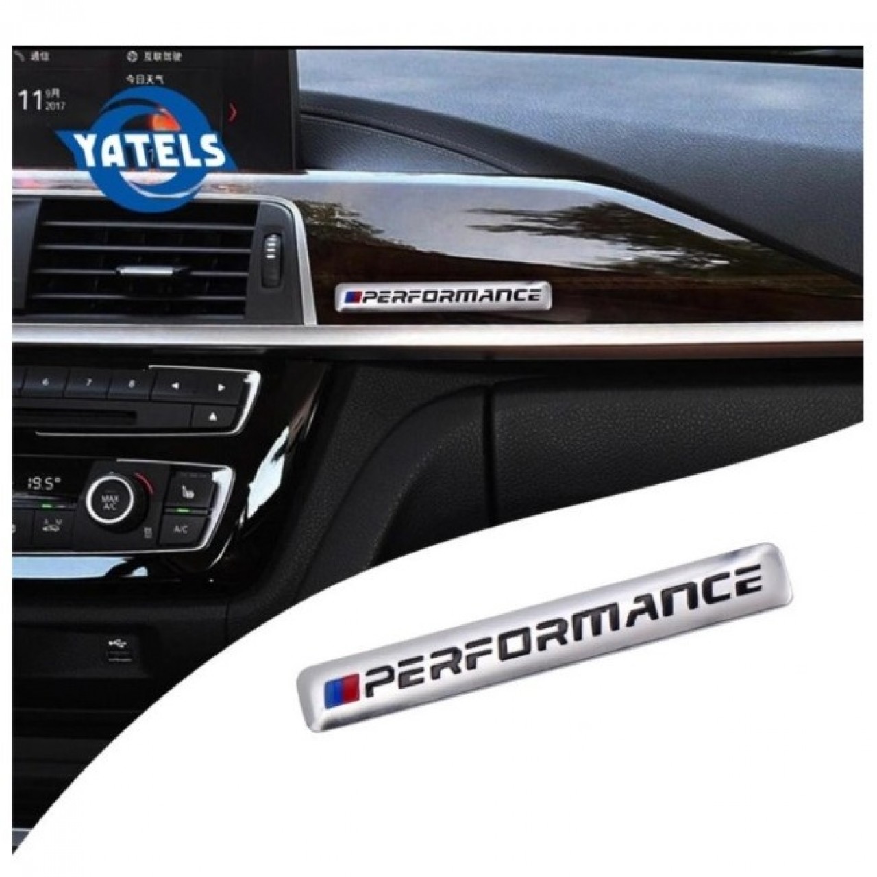 NEW Car Sticker Performance Motor sport Metal Logo Aluminum Emblem Grill Badge for BMW Silver