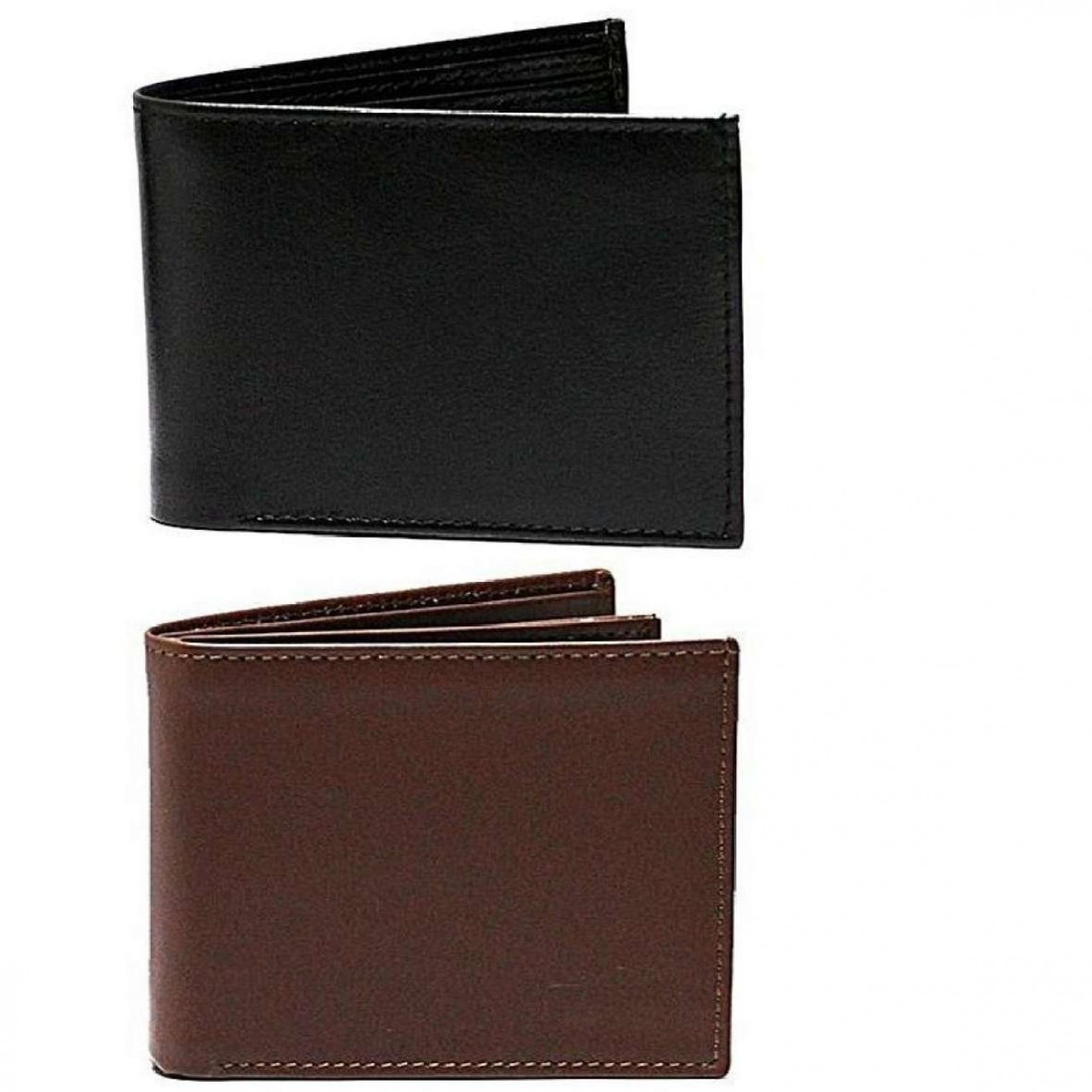 Leather Wallet For Men - Pack of 2 - Black & Brown
