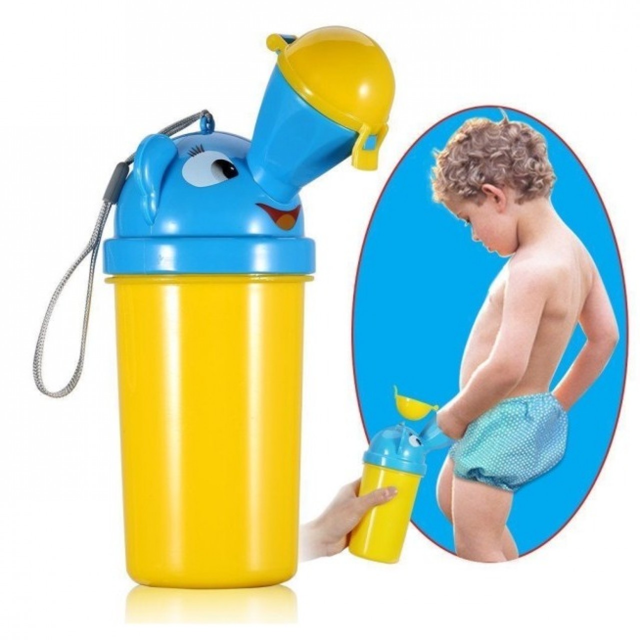 Portable Convenient Travel Cute Baby Urinal Toilet - Yellow