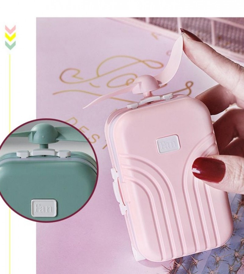 Portable Handheld Mini Fan Usb Rechargeable Port Cosmetic Led Light With Makeup Mirror Beauty Tools