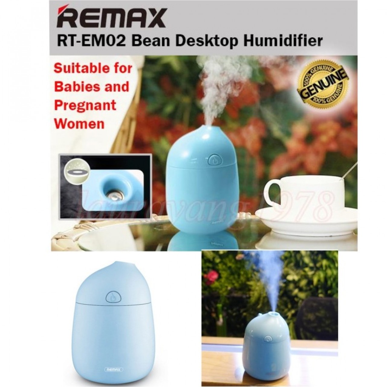 Remax Bean Series Desktop Humidifier RT-EM02 - Blue