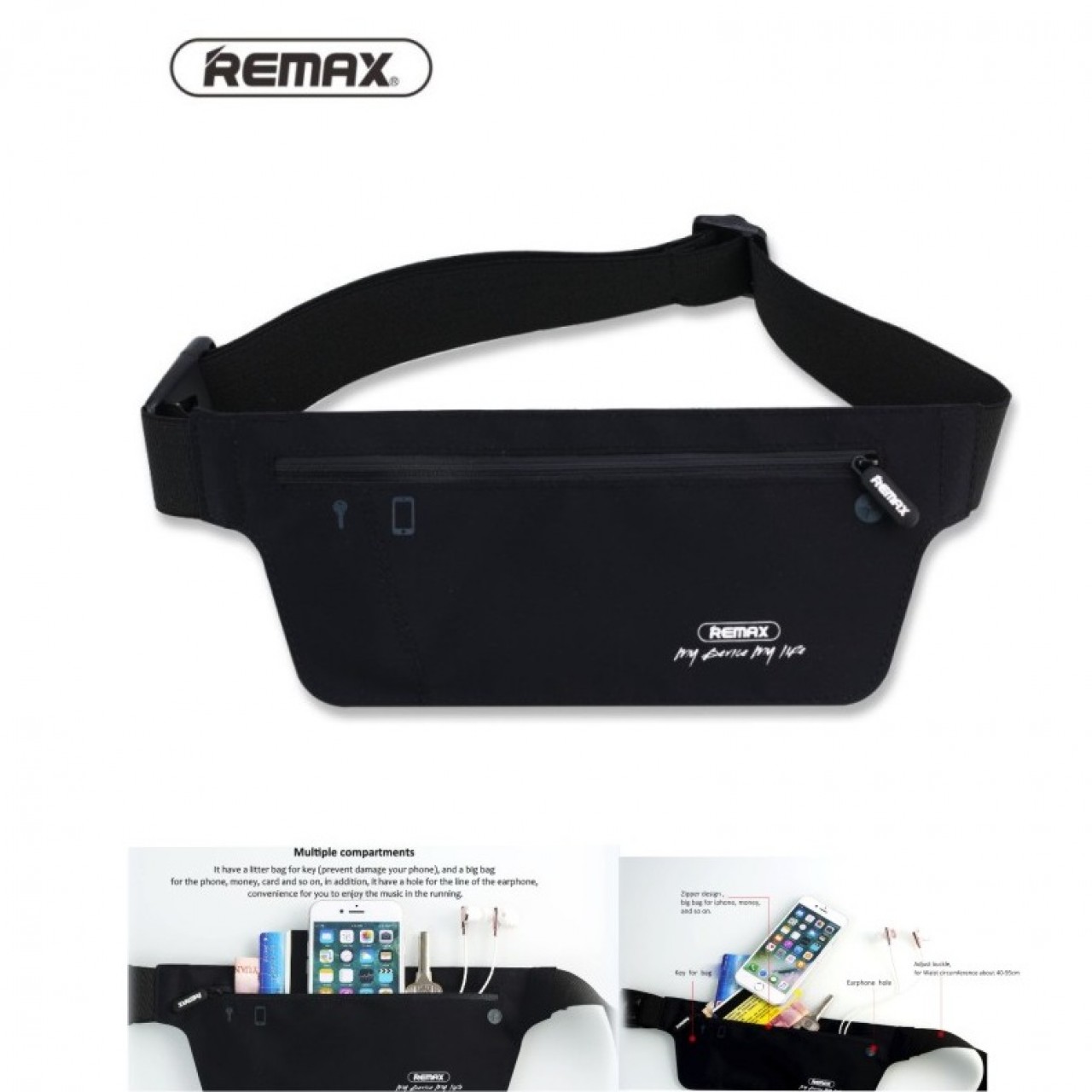 Remax Sport Waist Bag YD-03 - Black