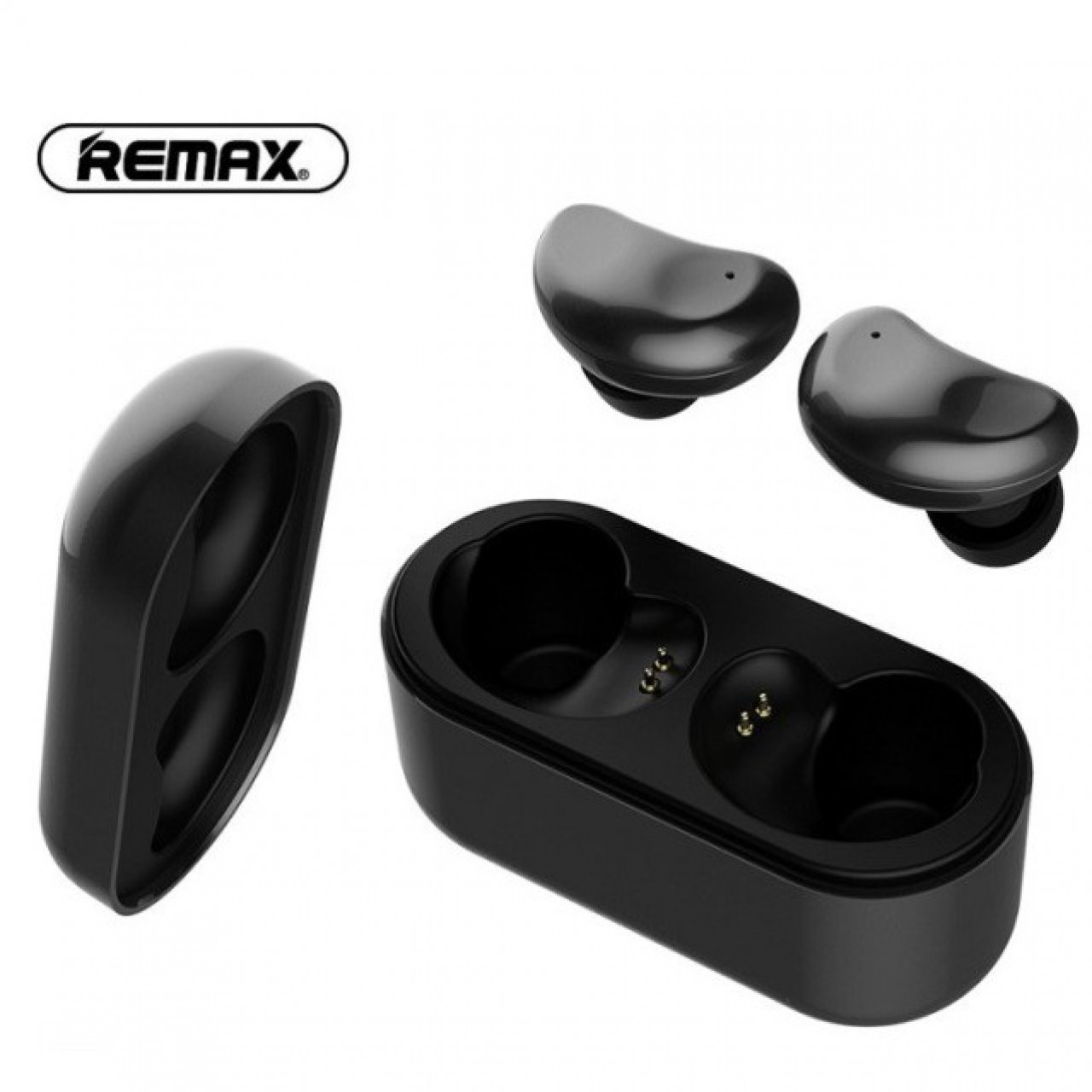 Remax TWS-5 True Wireless Stereo Earbuds With Charging Box - Black