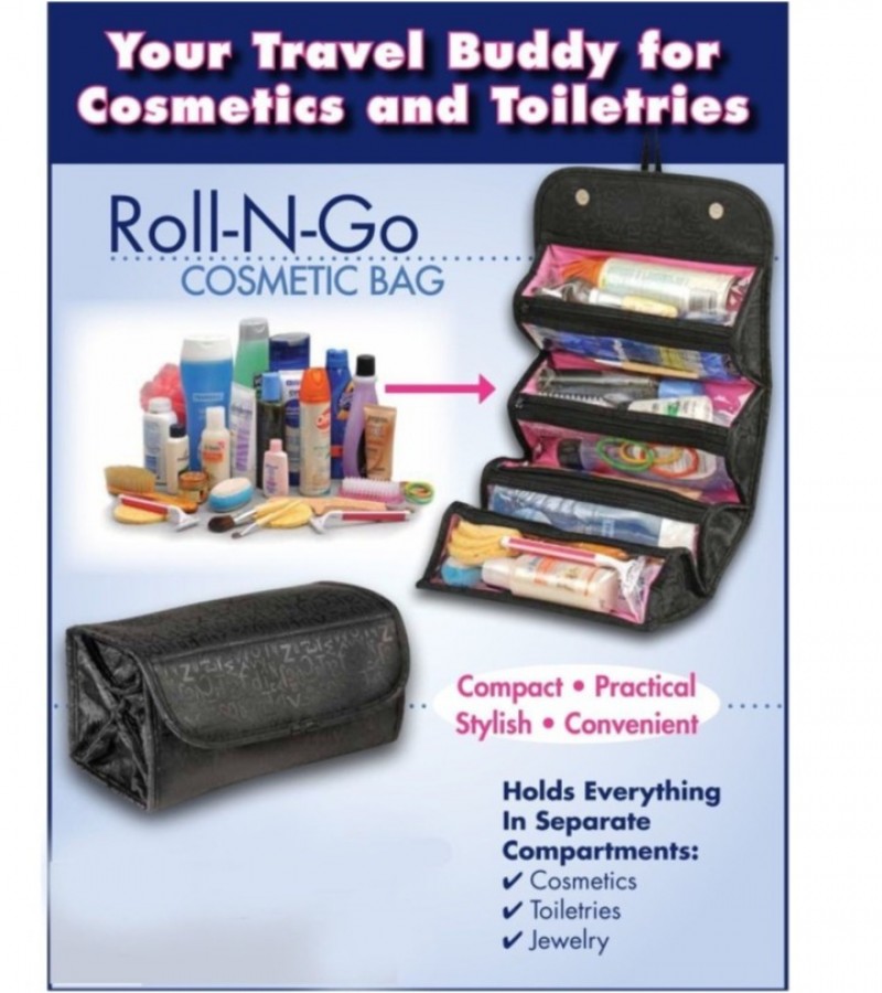 Roll n GO Cosmetic Bag - Black