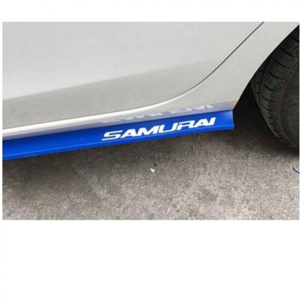 SAMURAI Rubber Skirt 3M 2.5 Meter Universal Car Bumper Lips Diffuser - Blue