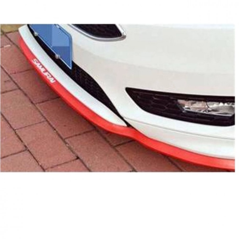 SAMURAI Rubber Skirt 3M 2.5 Meter Universal Car Bumper Lips Diffuser - Red
