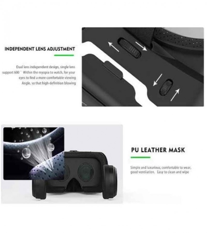 Shinecon 6 Generations 3D VR Glasses Headset With Earphones