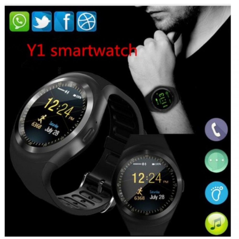Smart Watch Y1 With GSM Slot For IOS And Android With Camera