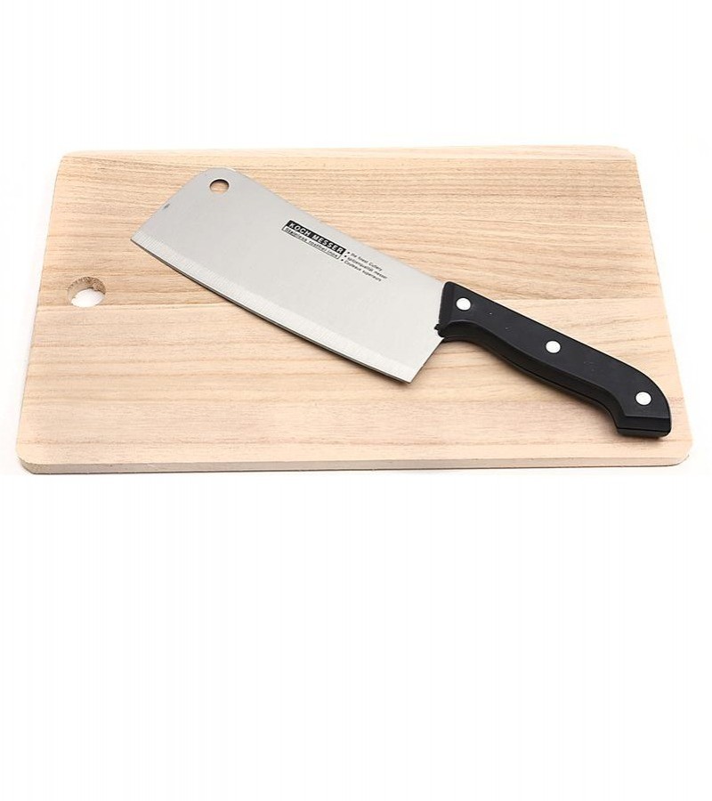 Steel Blade Knife Set With Cutting Board- 6pcs