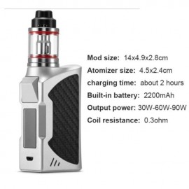 90W Electronic Cigarette With LED Screen Build in 2200mah