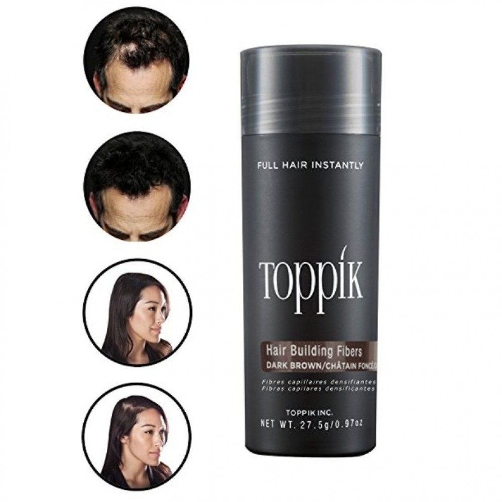 Toppik Hair Fiber -27.5 GRAM + Hair Line Comb + Hair FIber Applicator - Dark Brown