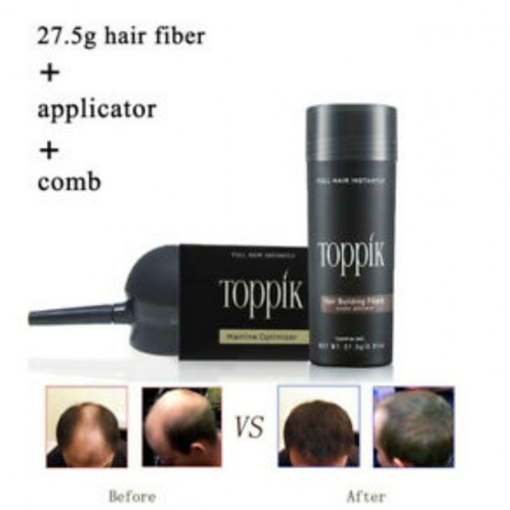 Toppik Hair Fiber -27.5 GRAM + Hair Line Comb + Hair FIber Applicator Deal - GRAY