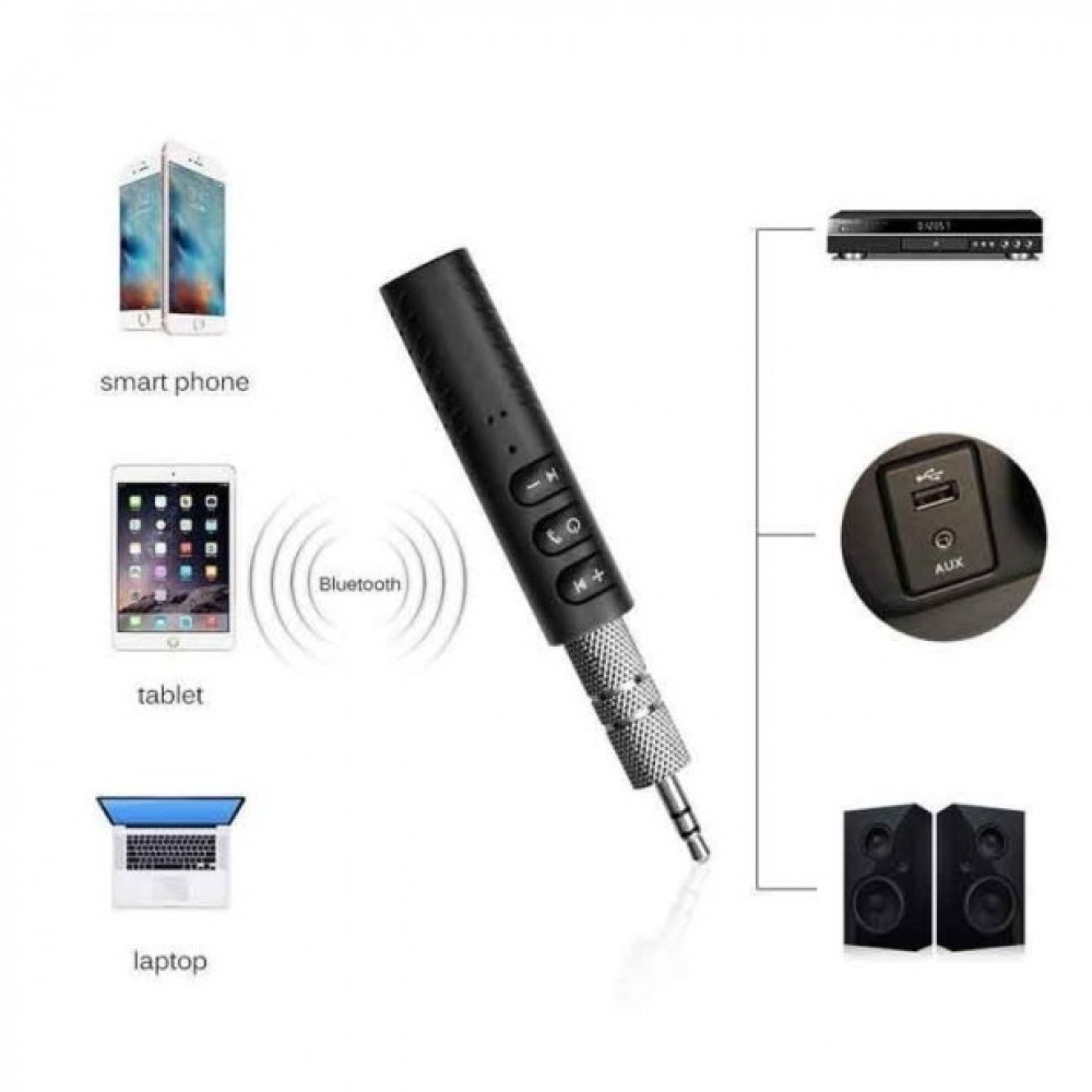 Universal Wireless Bluetooth Car Kit BT-450 3.5mm Aux Jack Audio Music Receiver Adapter with Mic