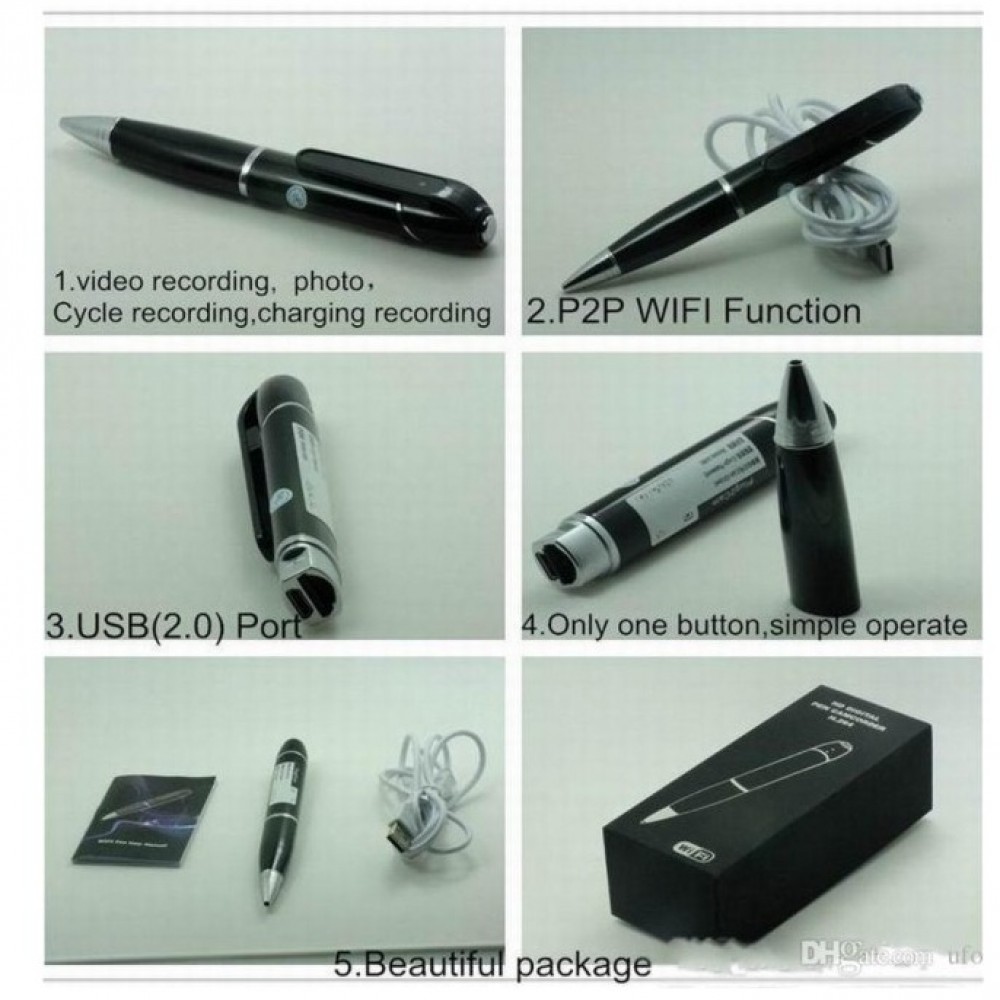 WIFI pen camera P2P HD 1080P Hidden Video Recorder IOS/Android Support