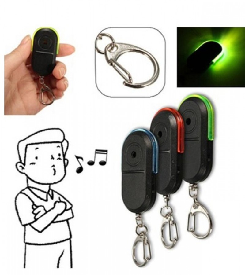 Wireless Anti-Lost Alarm Key Finder Whistle Sound LED Light Key chain