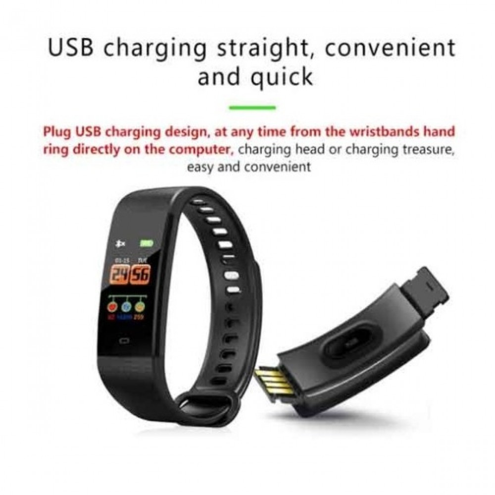 Y5 Smart Band Color Screen With Heart Rate Passometer Foot Steps Fitness Activity IP67 Waterproof